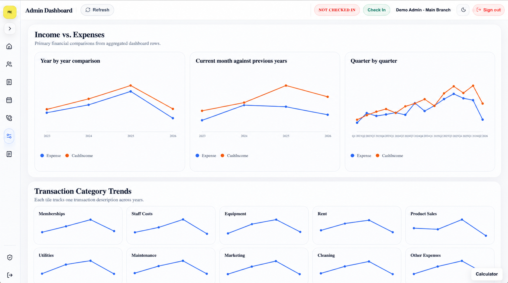 ClubCore owner dashboard screenshot