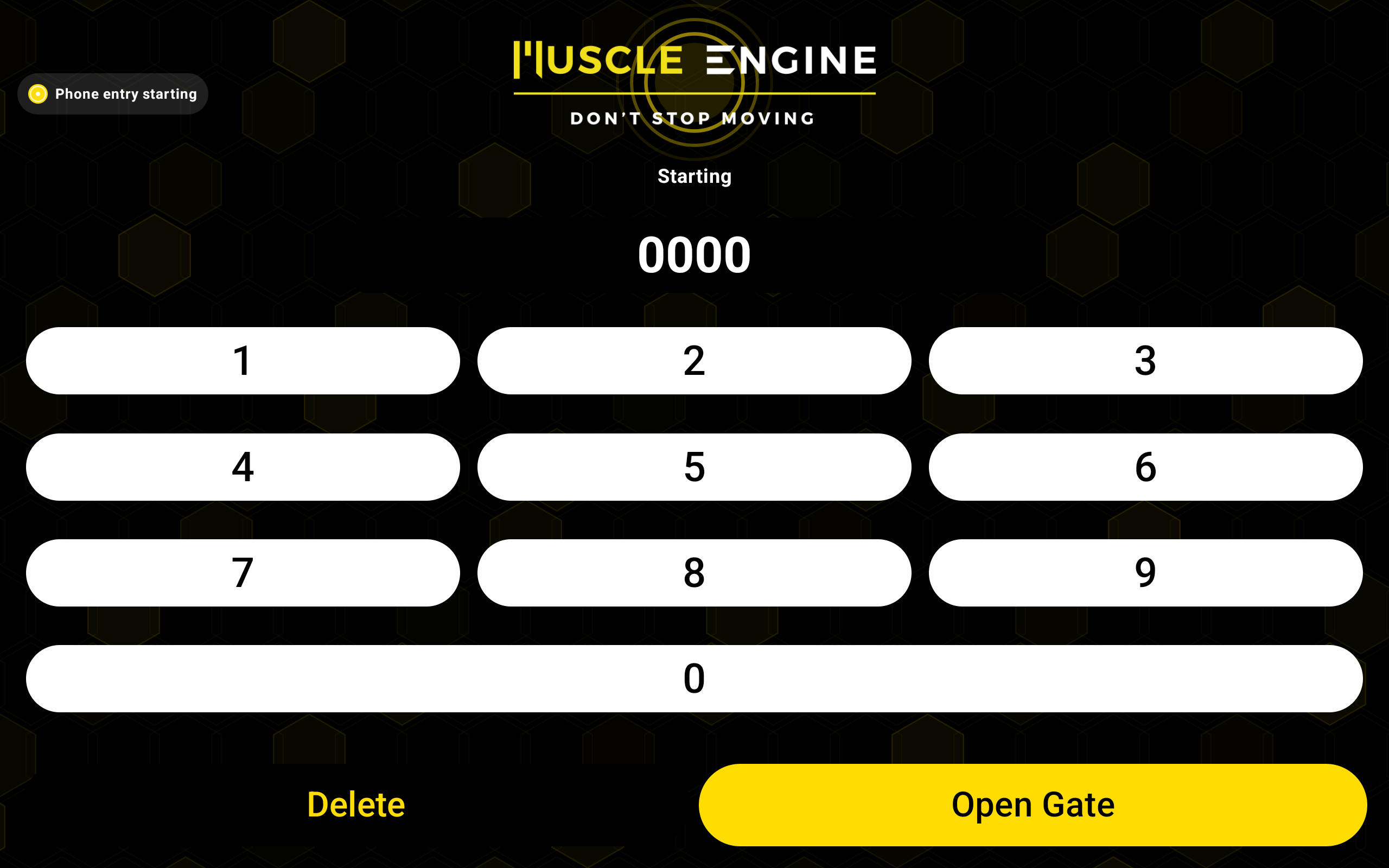 ClubCore gate tablet access screenshot
